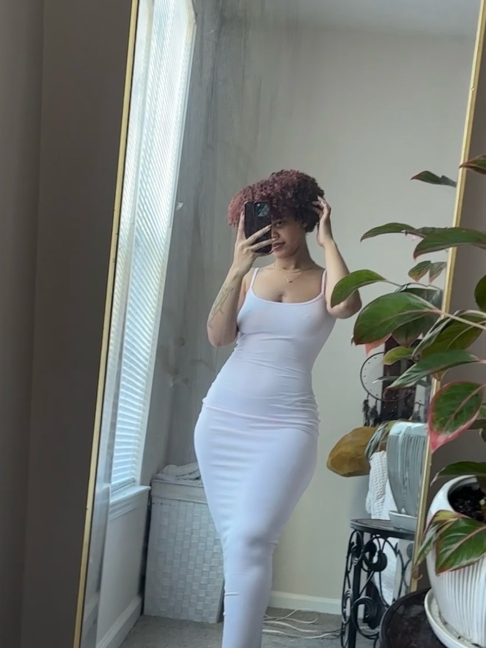 Baby Pink Scoop Neck Micro-ribbed Bodycon Maxi Dress - Classic Women's Dress